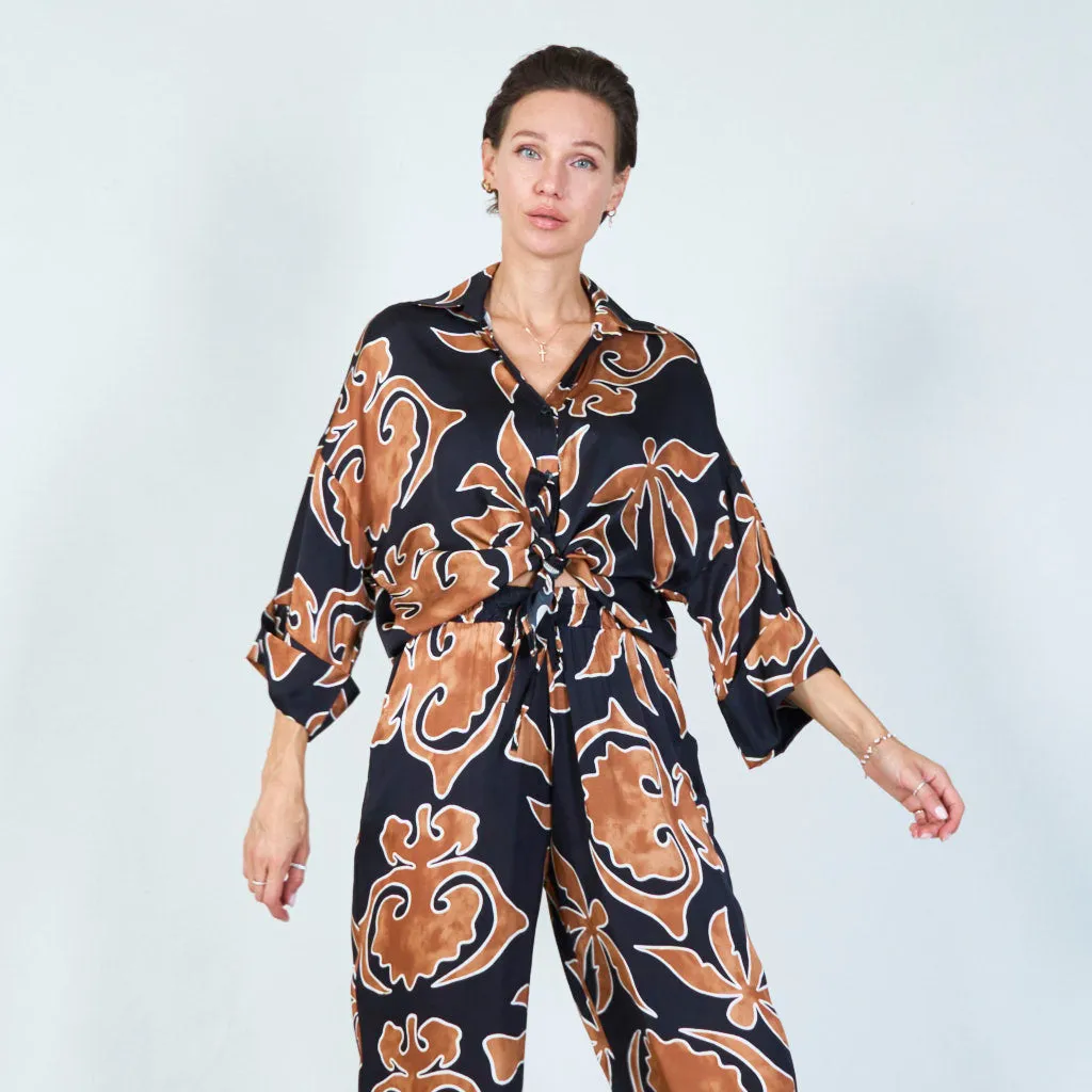 Abstract floral print blouse wholesale