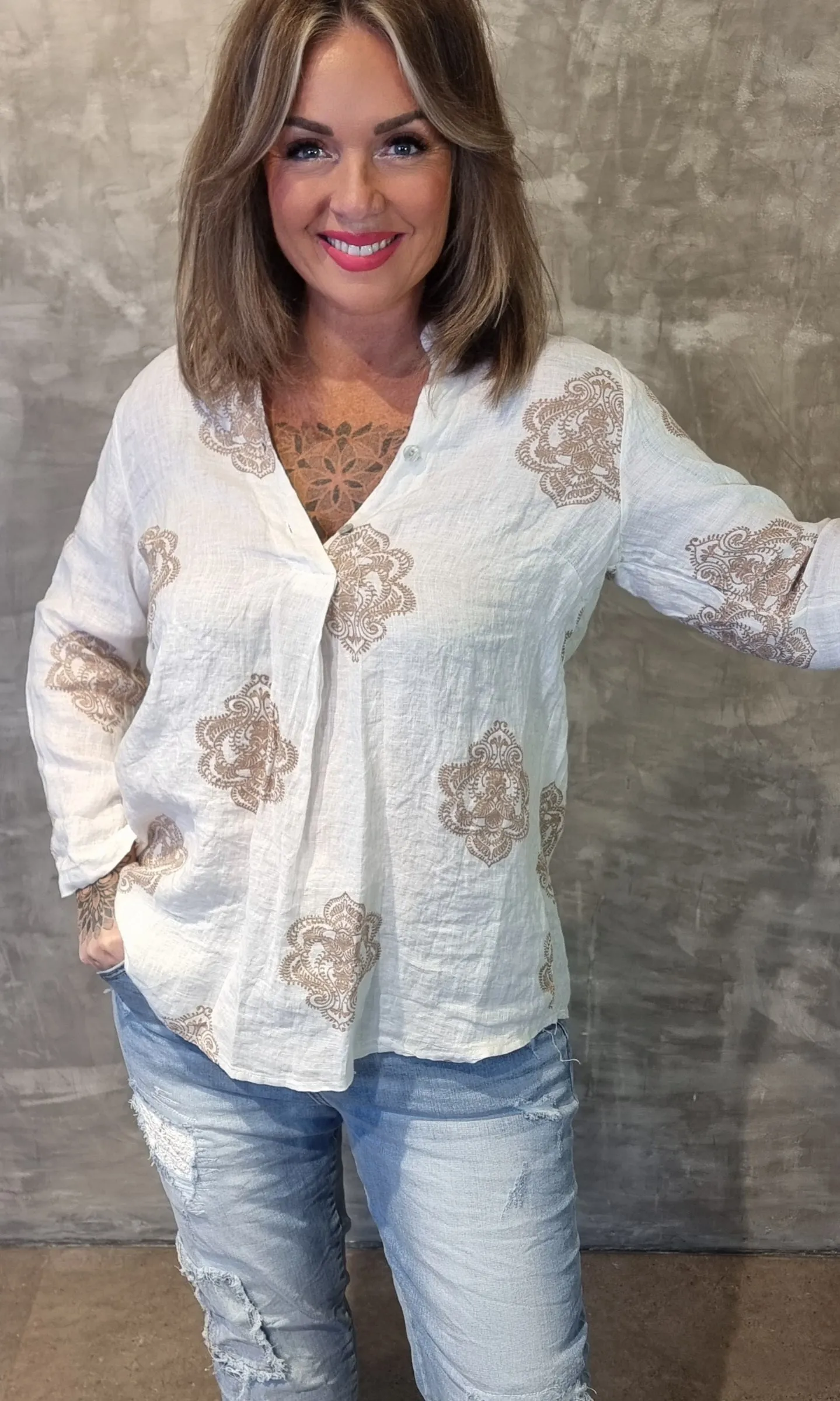 Alba Linen Blouse Offwhite