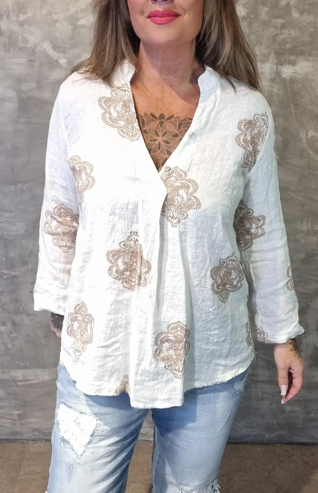 Alba Linen Blouse Offwhite