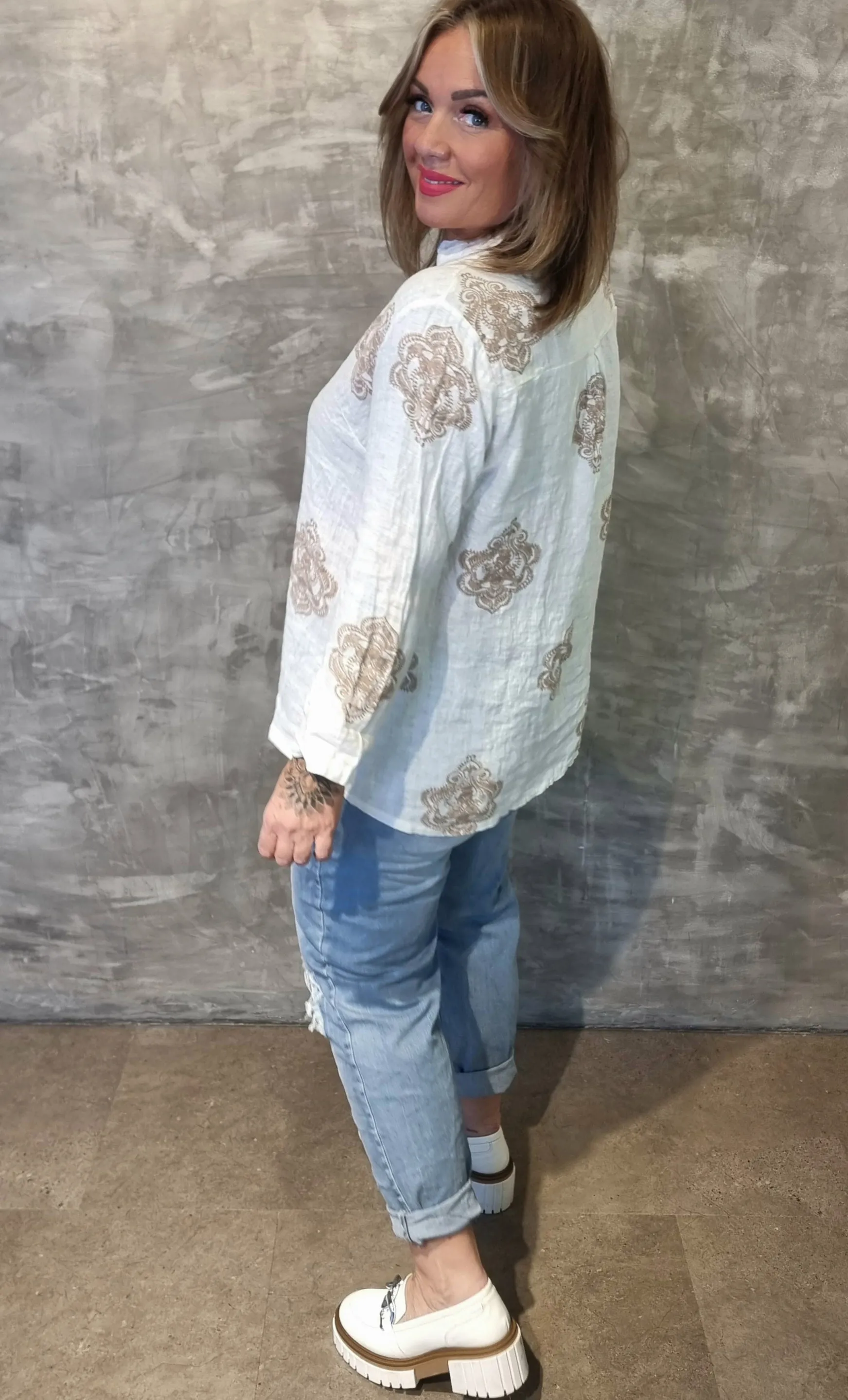 Alba Linen Blouse Offwhite