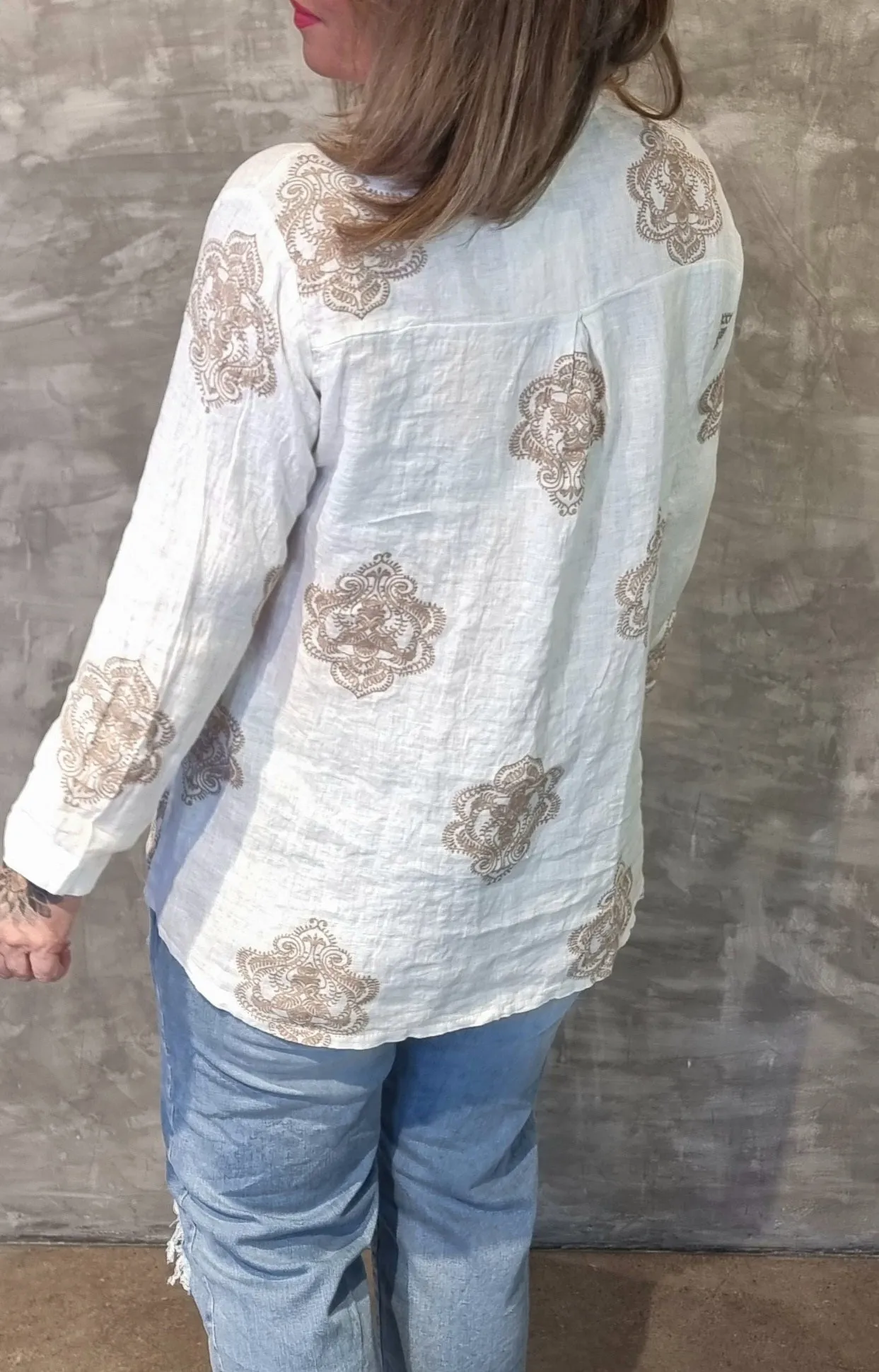 Alba Linen Blouse Offwhite