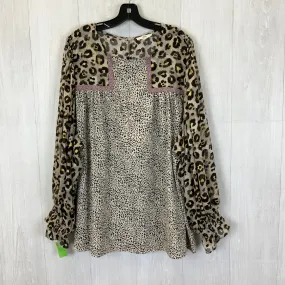 Animal Print Blouse Long Sleeve Entro, Size 2x