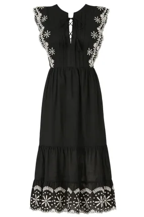 April Cotton Eyelet Midi Dress