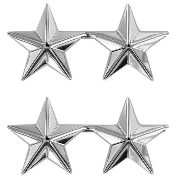 Army Officer Rank Pins - Bright Metal - 2-Pack