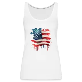 Artistic Glory: Premium Women's Tank Top with Watercolor American Flag