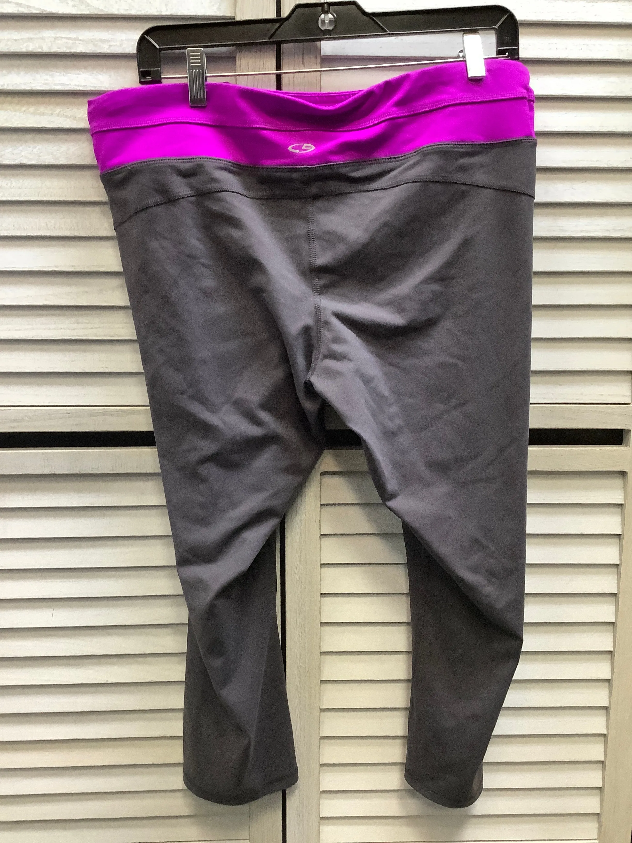 Athletic Leggings Capris By Champion In Grey & Purple, Size: Xxl