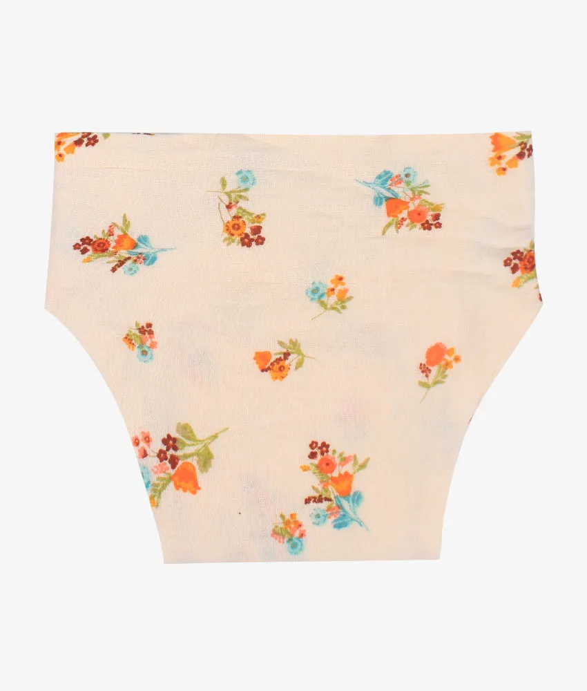 Baby Nappy Panty - Orange Flowers