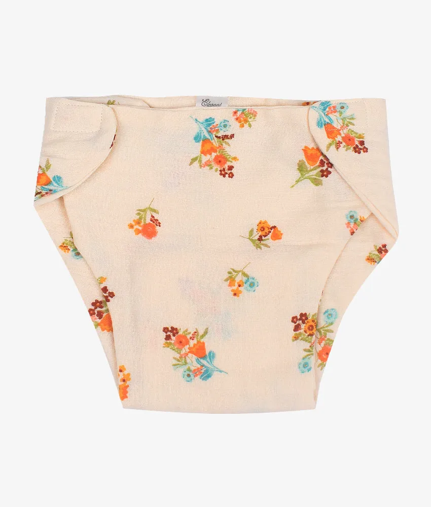 Baby Nappy Panty - Orange Flowers