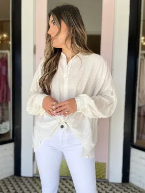 Blanc Button Blouse