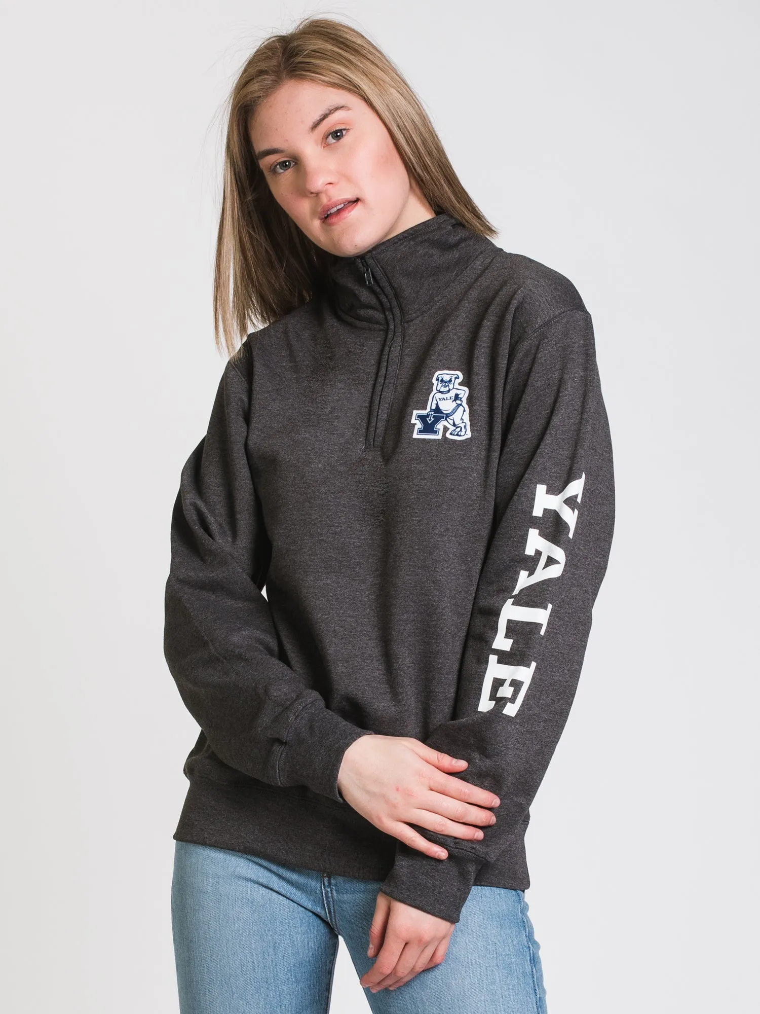 CHAMPION 1/4 ZIP YALE UNIVERSITY SWEATER - CLEARANCE