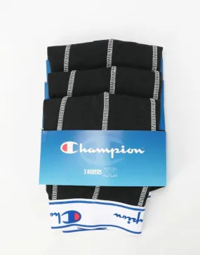 Champion Legacy Plain Boxer Shorts  3-Pack - Black