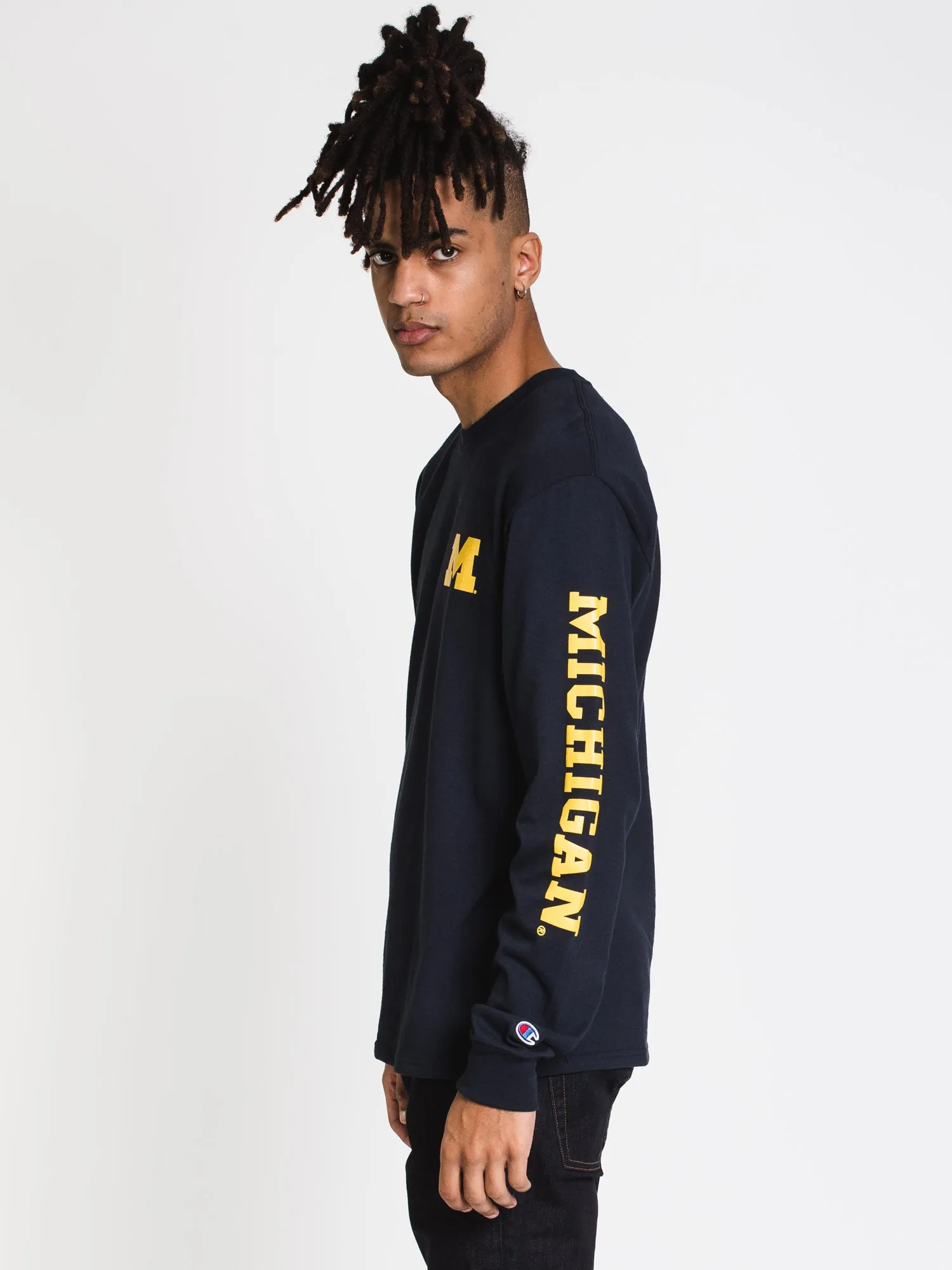 CHAMPION MICHIGAN LONG SLEEVE UNIVERSITY TEE  - CLEARANCE