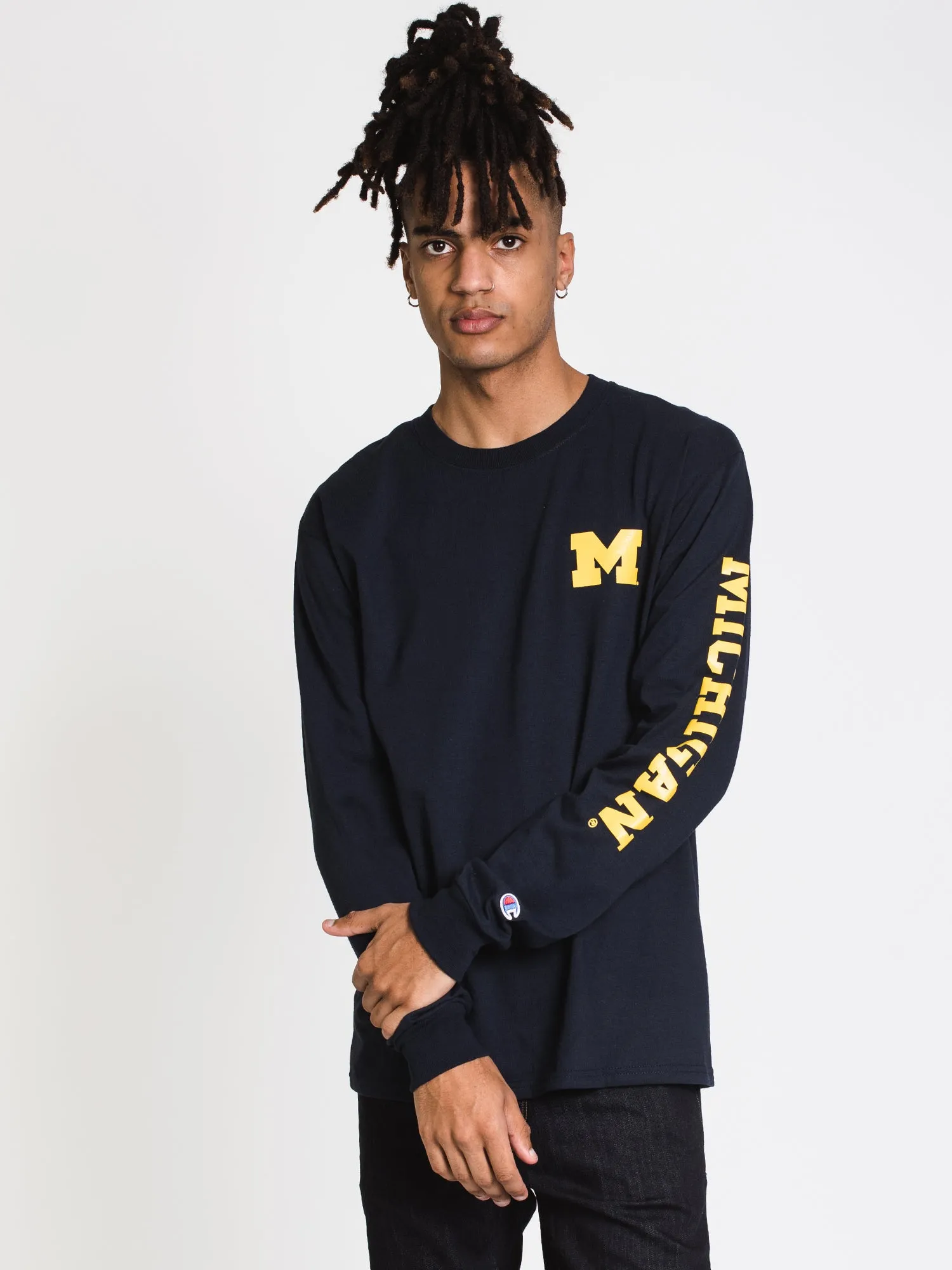 CHAMPION MICHIGAN LONG SLEEVE UNIVERSITY TEE  - CLEARANCE