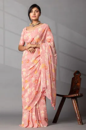 Digital Floral Print Georgette Saree