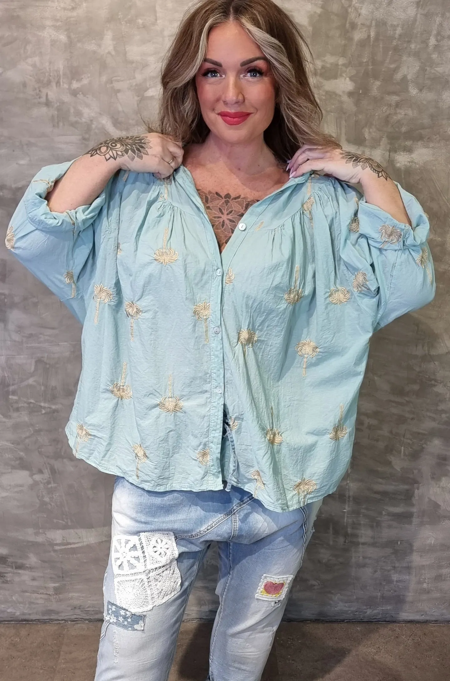 Eveline Blouse Turquoise