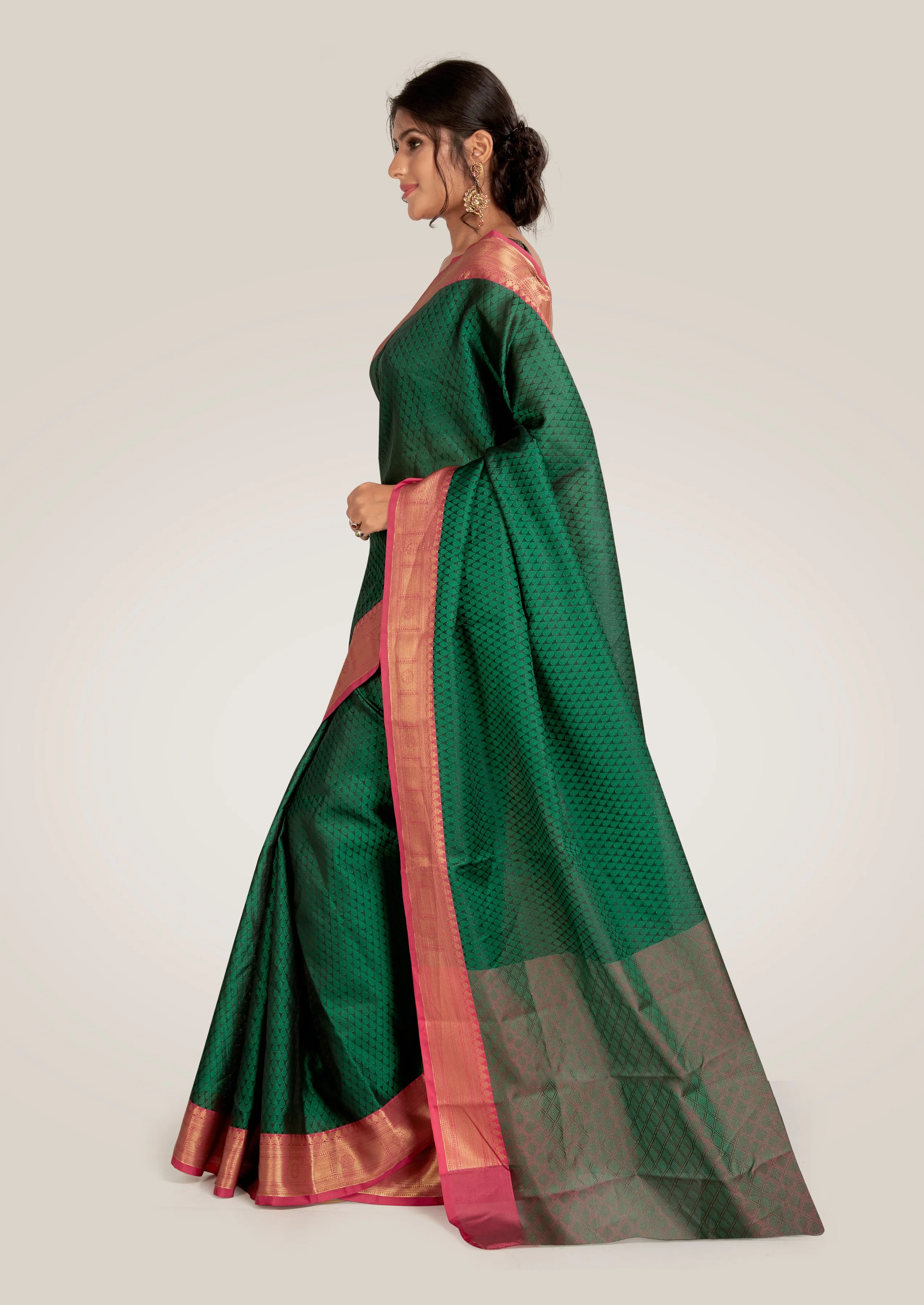 Forrest Green Silk Saree