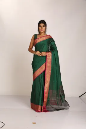 Forrest Green Silk Saree