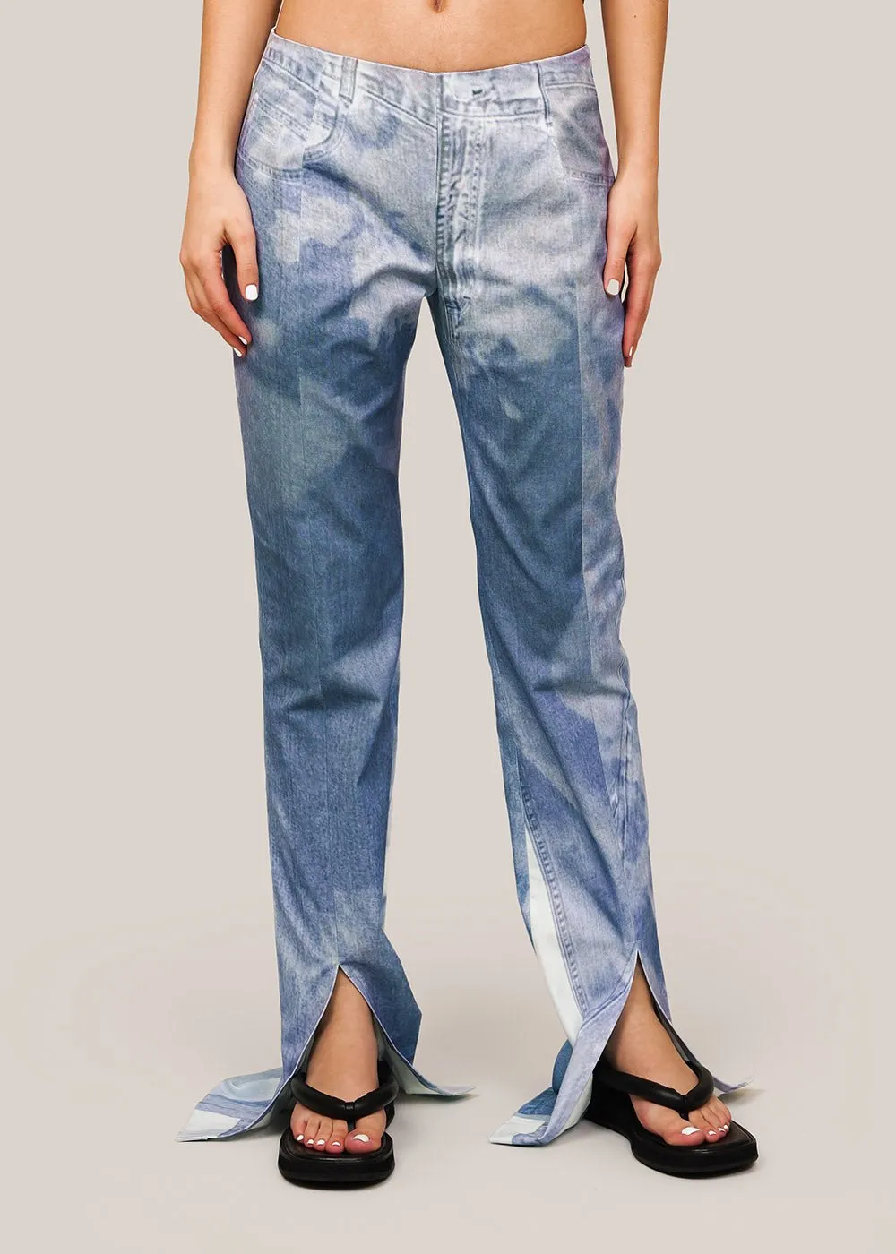 Handy Jean Print Denim Trousers