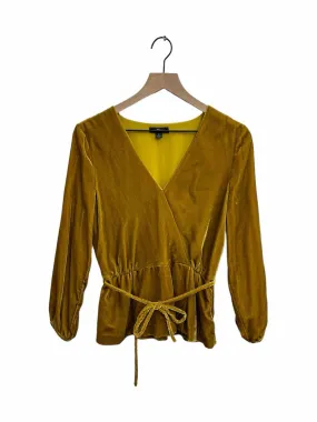 J CREW Gold Velour Women Size 6 Blouse