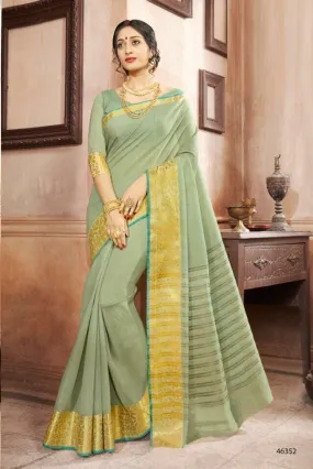 Khadi Faux Silk Saree Collection- light green