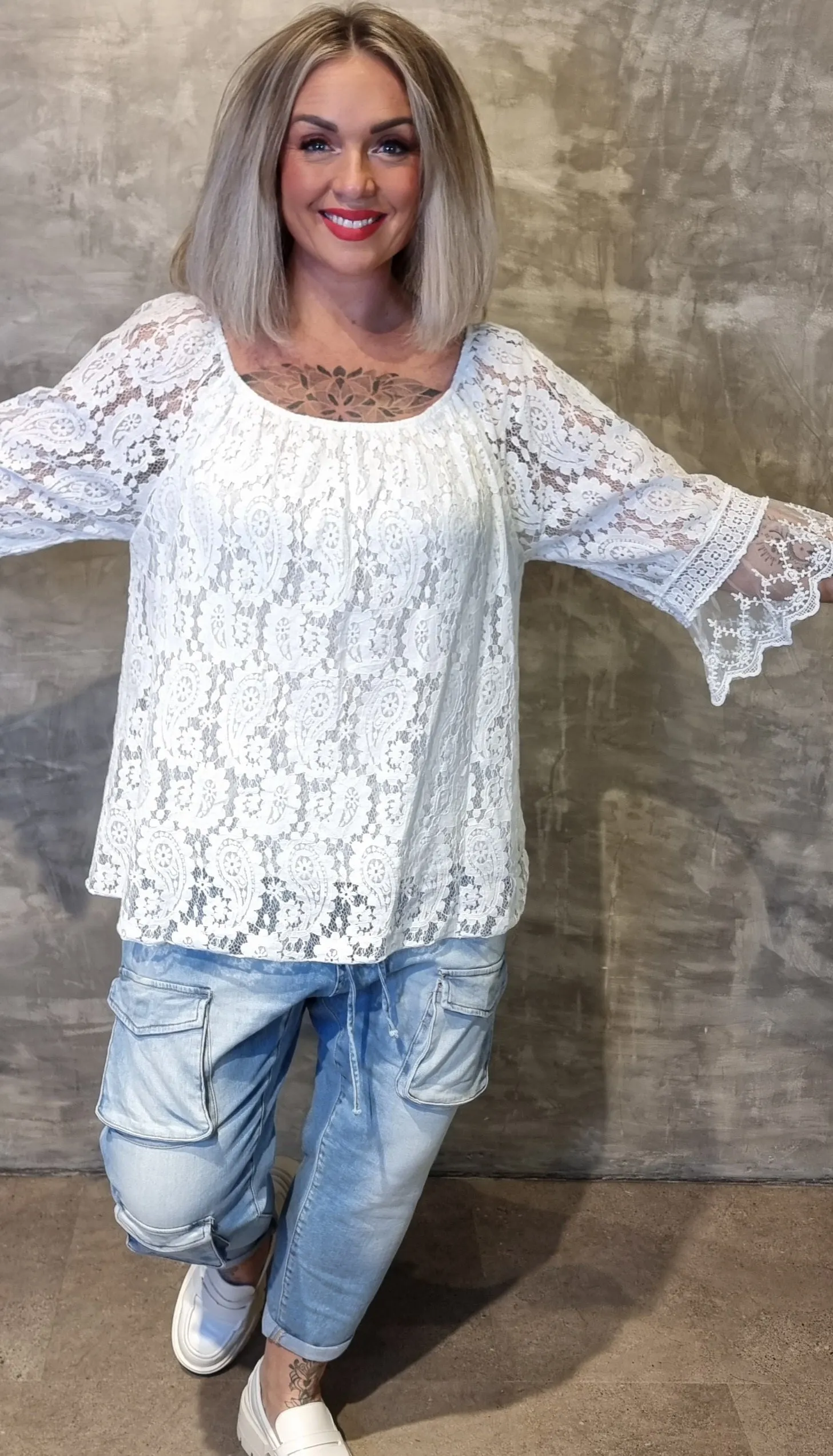 Lace Blouse White