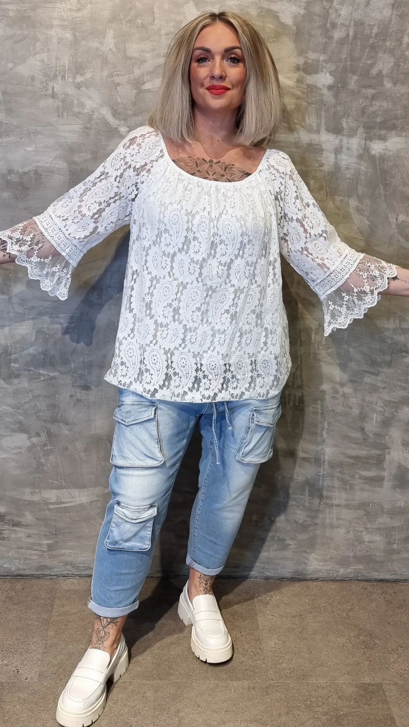 Lace Blouse White