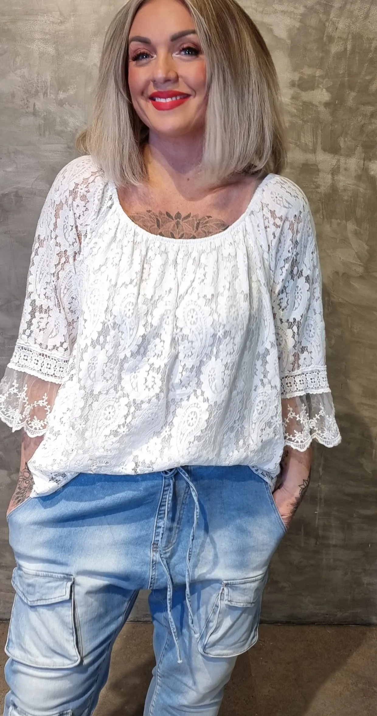 Lace Blouse White