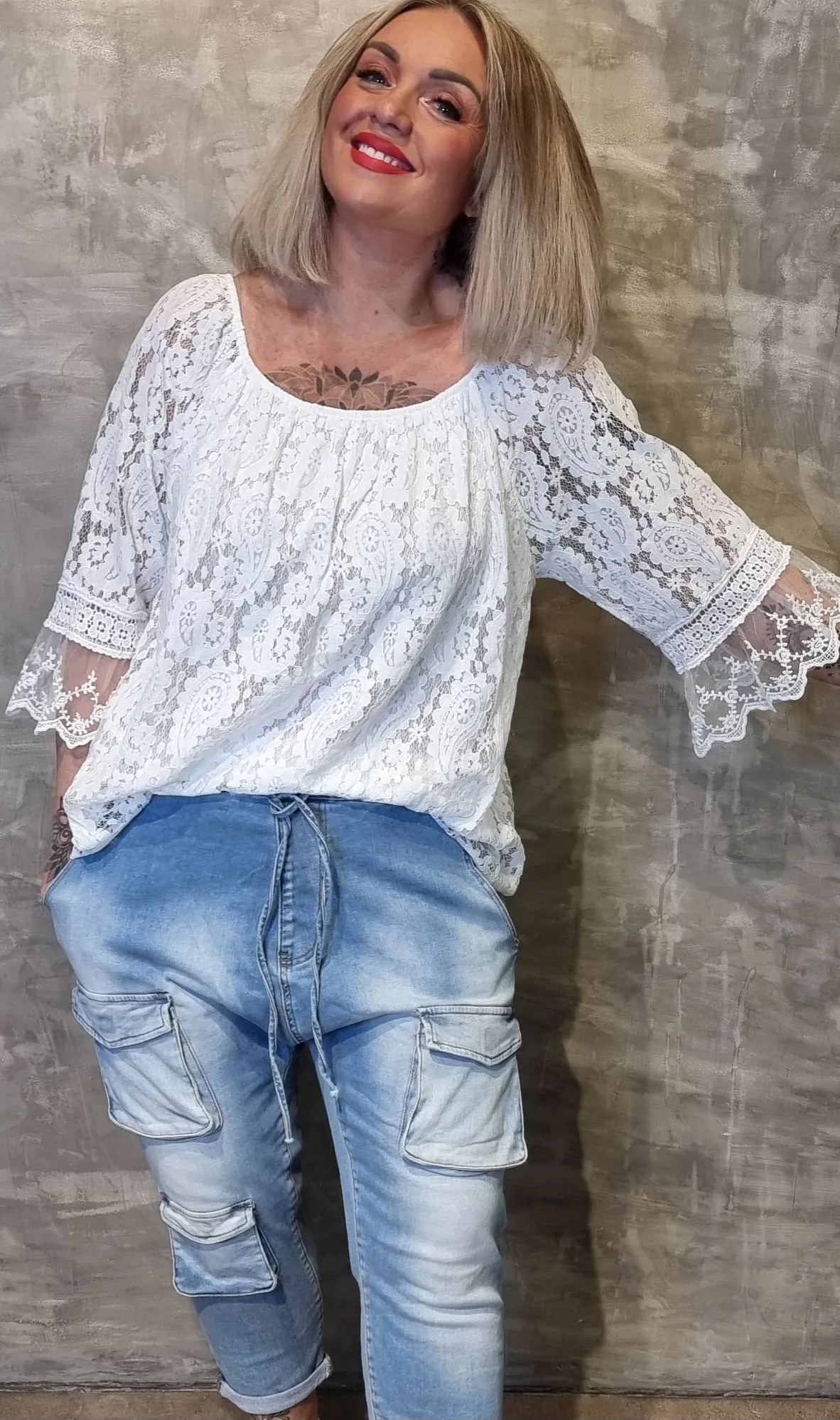 Lace Blouse White