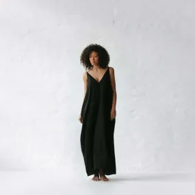 Maxi linen dress Nanami Black by Seaside Tones