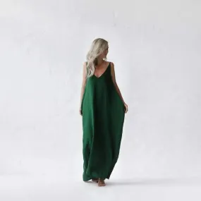 Maxi linen dress Nanami Green by Seaside Tones