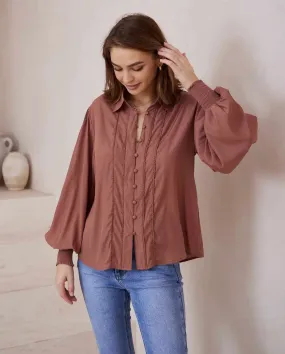 Maya Bohemian Blouse - Mocha