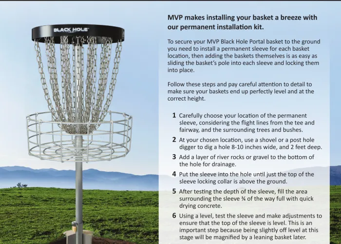 MVP Black Hole Gravity Disc Golf Basket (version 2)