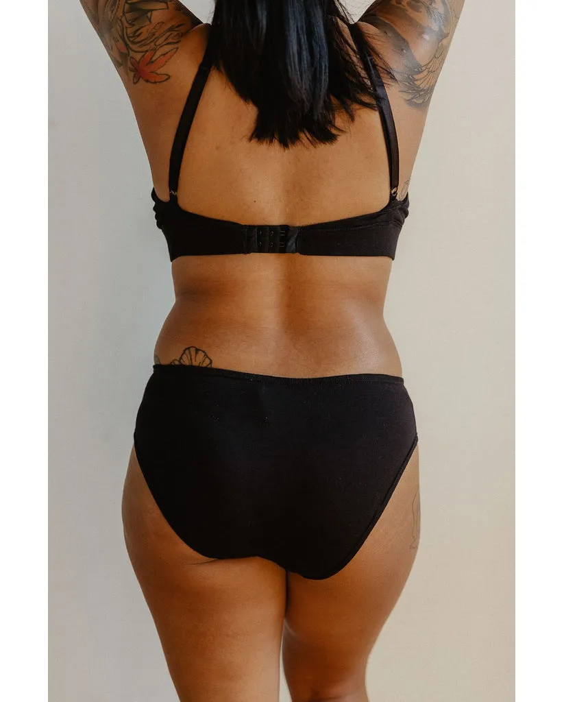 Organic Cotton Classic Bikini - Black *Only L   3XL LEFT - FINAL SALE*