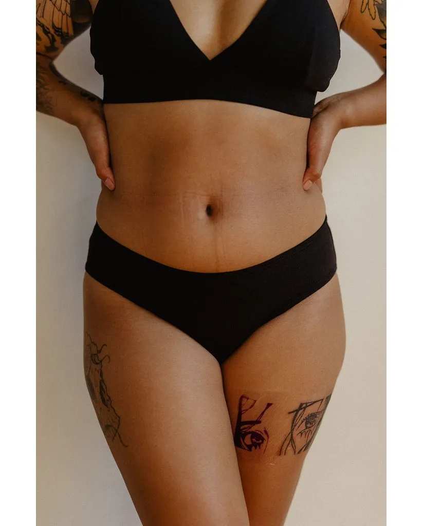 Organic Cotton Classic Bikini - Black *Only L   3XL LEFT - FINAL SALE*