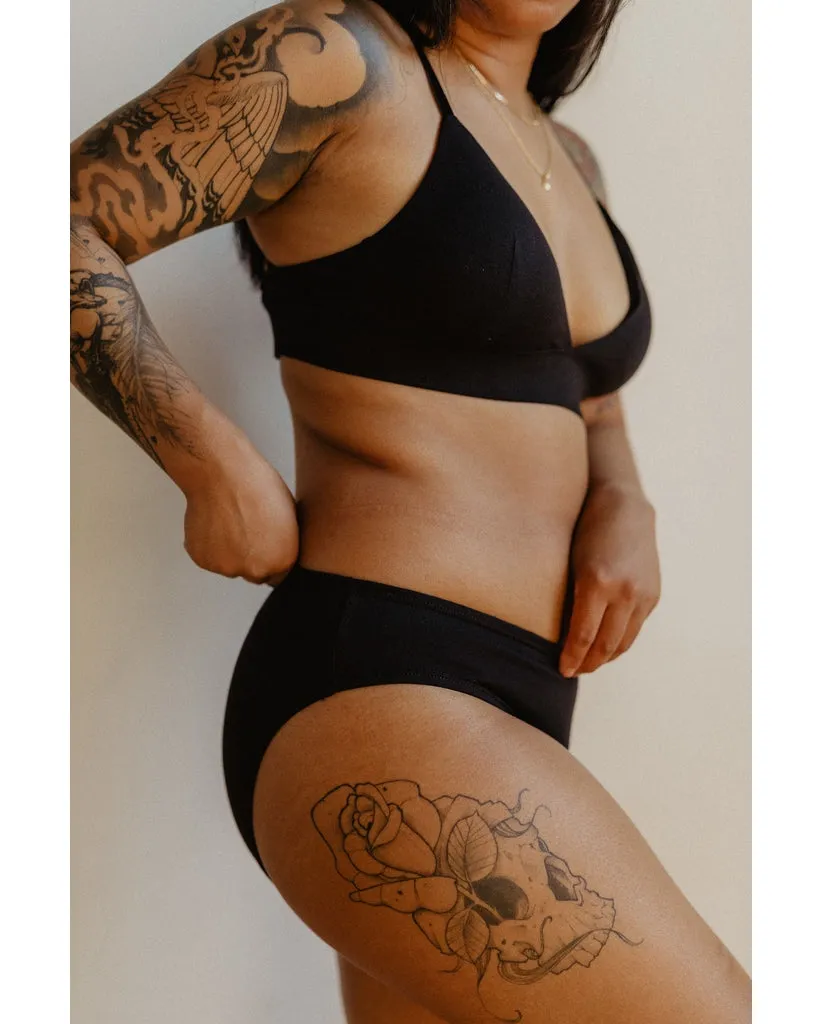 Organic Cotton Classic Bikini - Black *Only L   3XL LEFT - FINAL SALE*