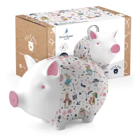 Peter Rabbit and Friends in the Garden Pink Piggy Bank - Tilly Pig