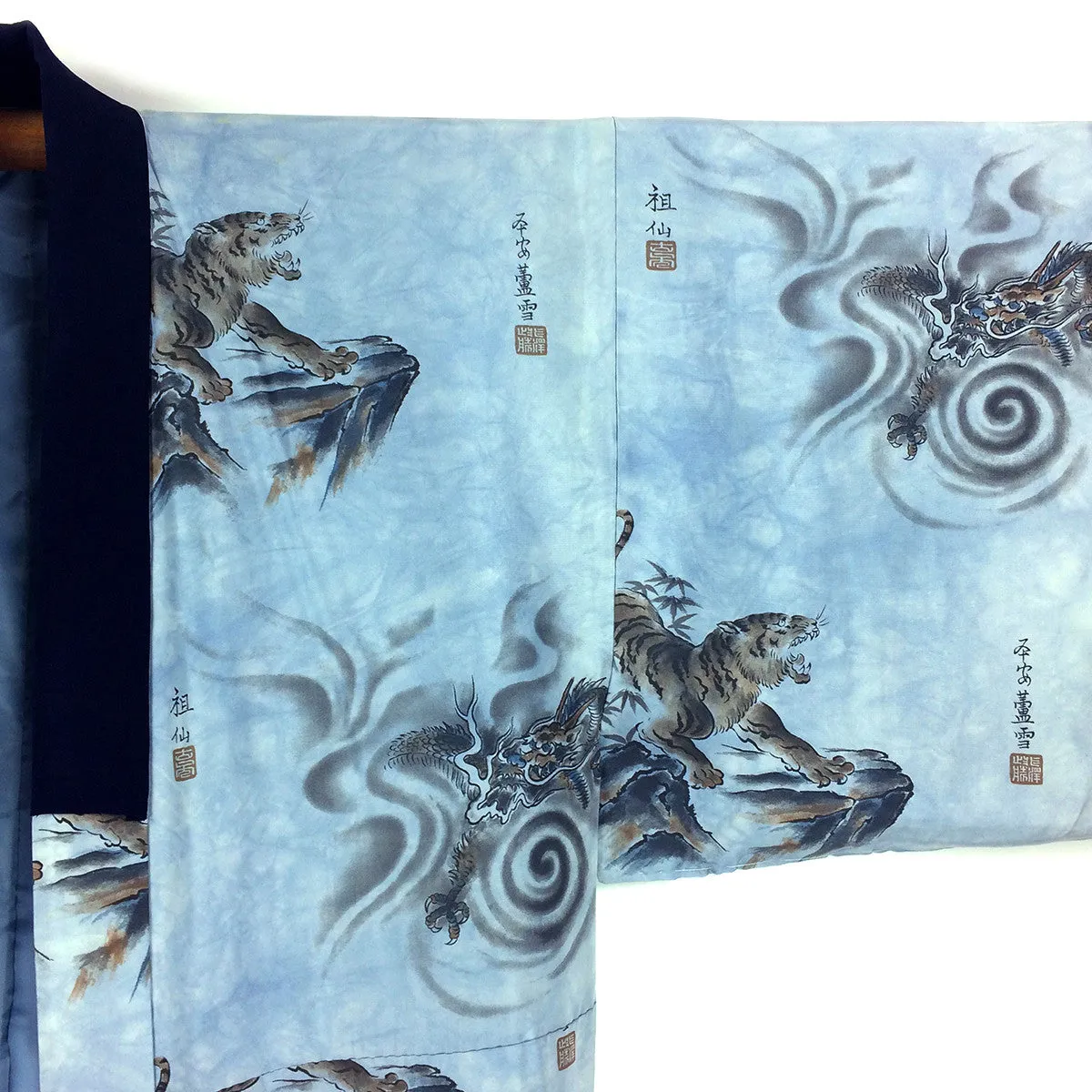 Vintage Japanese Kimono Tiger & Dragon Print